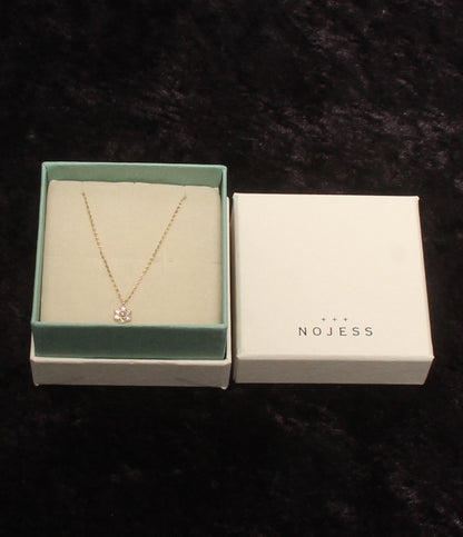 美品 NOJESS ネックレス K10 ダイヤ 0.066ct フラワーモチーフ 花モチーフ レディース ノジェス
