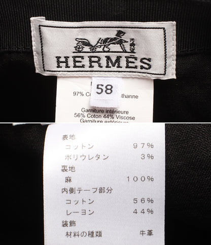 HERMES キャップ キャスケット スナップボタン式 シルバー金具 マイルス H261019N メンズ レディース SIZE 58 エルメス