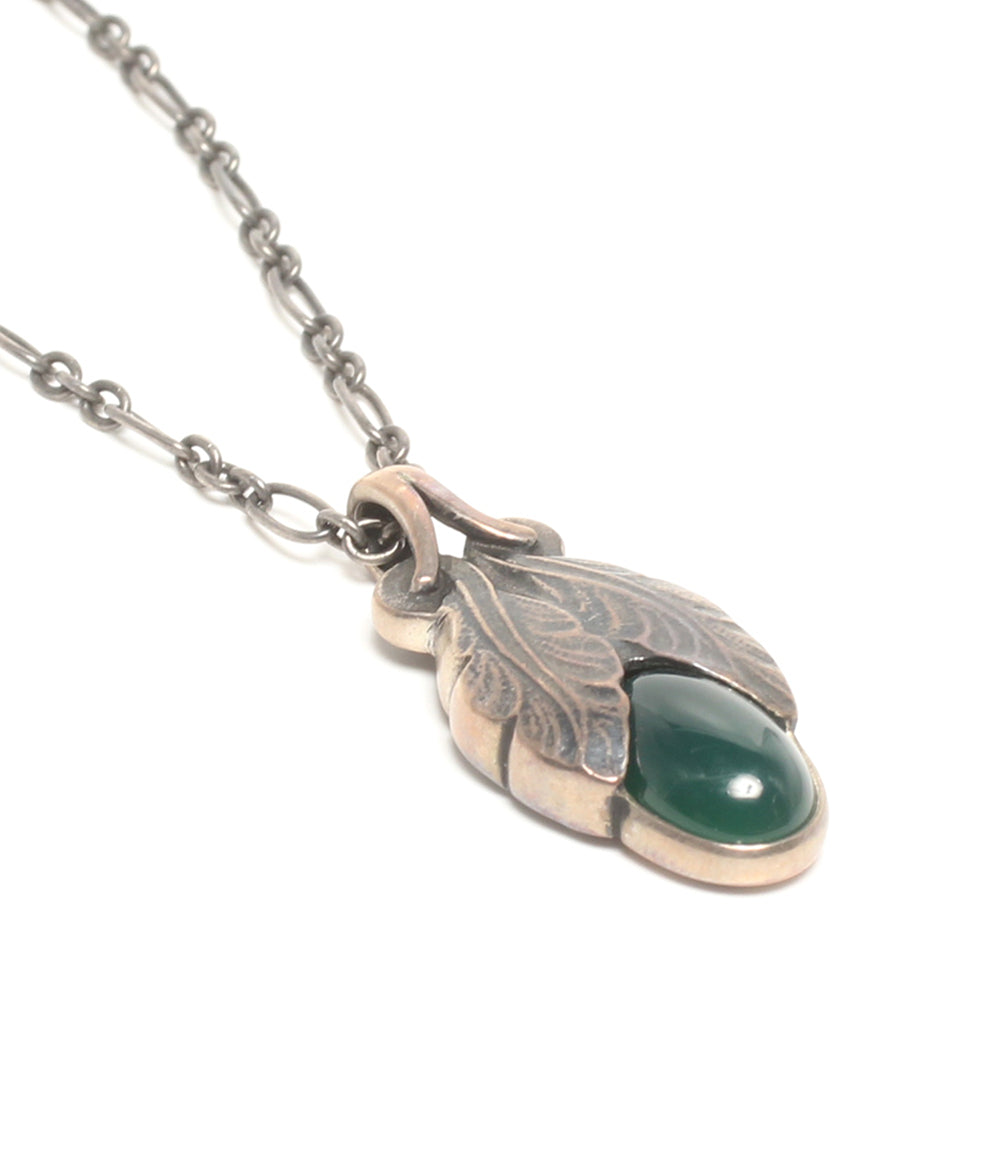 Georg Jensen ネックレス イヤリング SV925 2008 ヘリテージコレクション グリーンアゲート イヤーペンダント 2点セット レディース