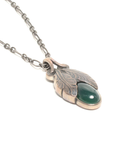 Georg Jensen ネックレス イヤリング SV925 2008 ヘリテージコレクション グリーンアゲート イヤーペンダント 2点セット レディース