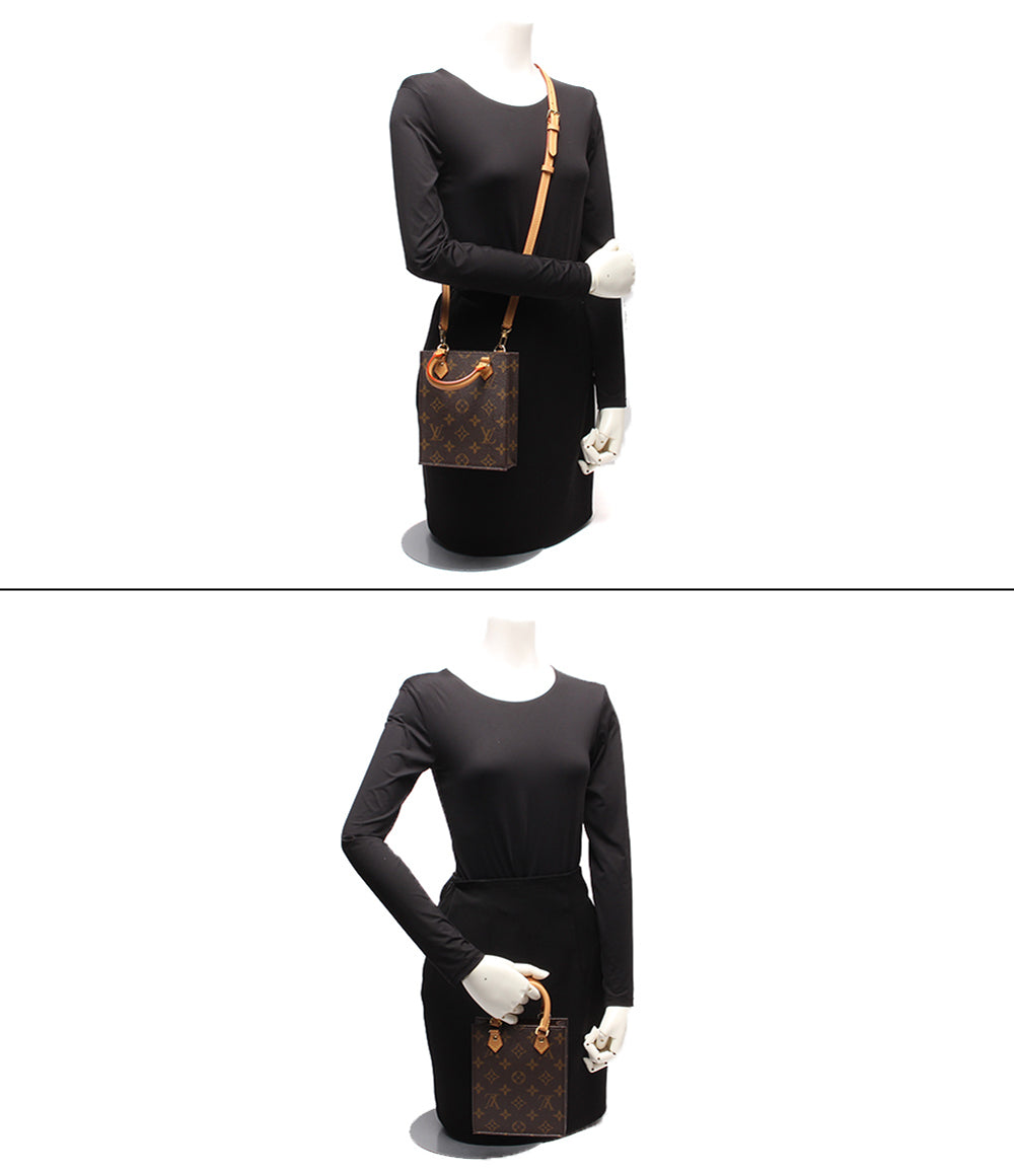 美品 LOUIS VUITTON 2WAYハンドバッグ ショルダーバッグ 斜め掛け 肩掛け プティット サックプラ モノグラム M81295 レディース ルイ・ヴィトン