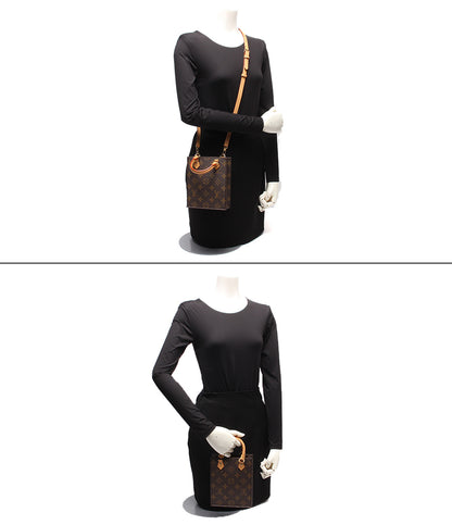 美品 LOUIS VUITTON 2WAYハンドバッグ ショルダーバッグ 斜め掛け 肩掛け プティット サックプラ モノグラム M81295 レディース ルイ・ヴィトン