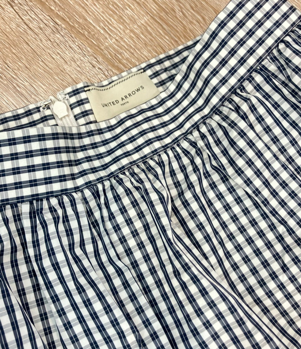 UNITED ARROWS フレアスカート ティアード チェック フリル ギャザー 1524-162-5140 レディース SIZE 38 (M) ユナイテッドアローズ