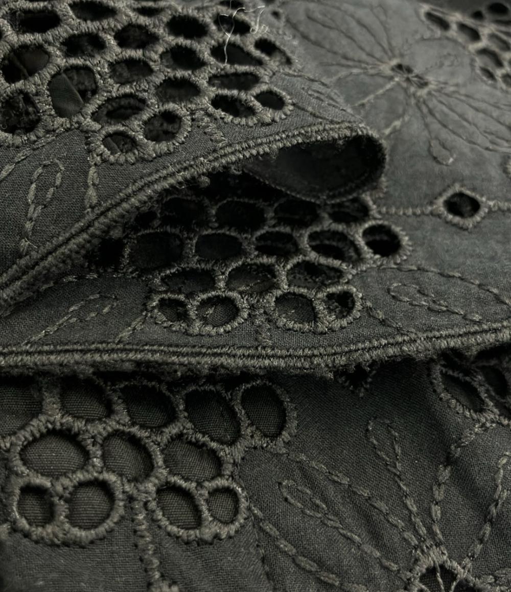 ebure コットンエンブロイダリーレース タックテーパードパンツ レディース SIZE 38 (XS) エブール