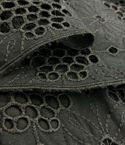 ebure コットンエンブロイダリーレース タックテーパードパンツ レディース SIZE 38 (XS) エブール