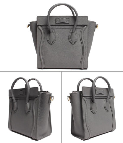セリーヌ 2way レザー ハンドバッグ ゴールド金具 ラゲージ ナノ ショッパー コール レディース CELINE