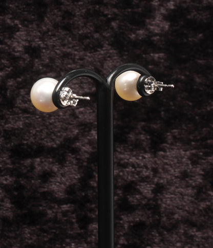 美品 ネックレス パール 8.0-8.5mm ピアス K14WG パール 8.0mm 2点セット レディース