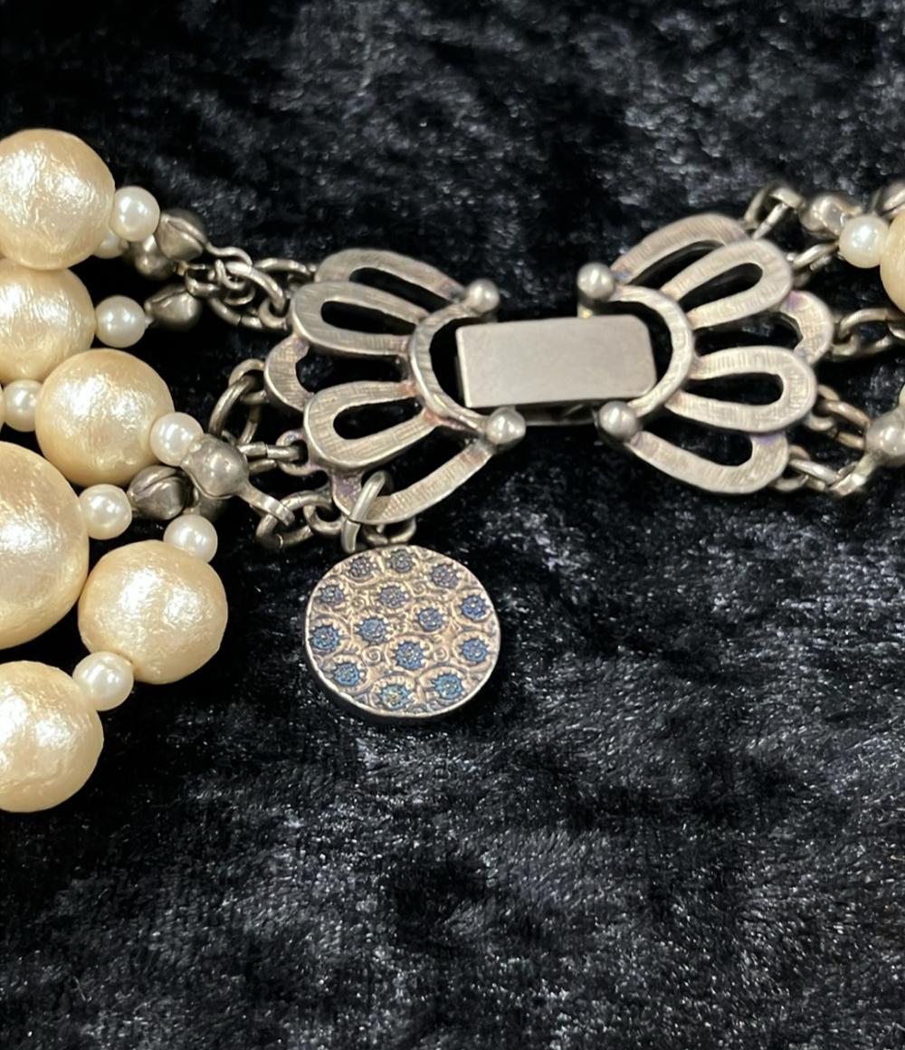 プティローブノアー 6連ネックレス イヤリング コットンパール 2点セット レディース petite robe noire