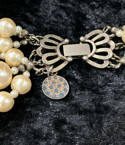 プティローブノアー 6連ネックレス イヤリング コットンパール 2点セット レディース petite robe noire