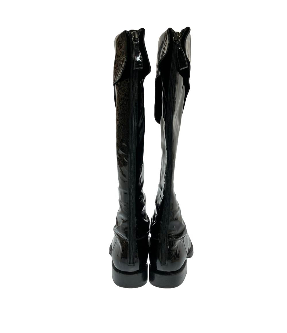 シャネル パテントレザーロングブーツ ココマーク レディース SIZE 37 