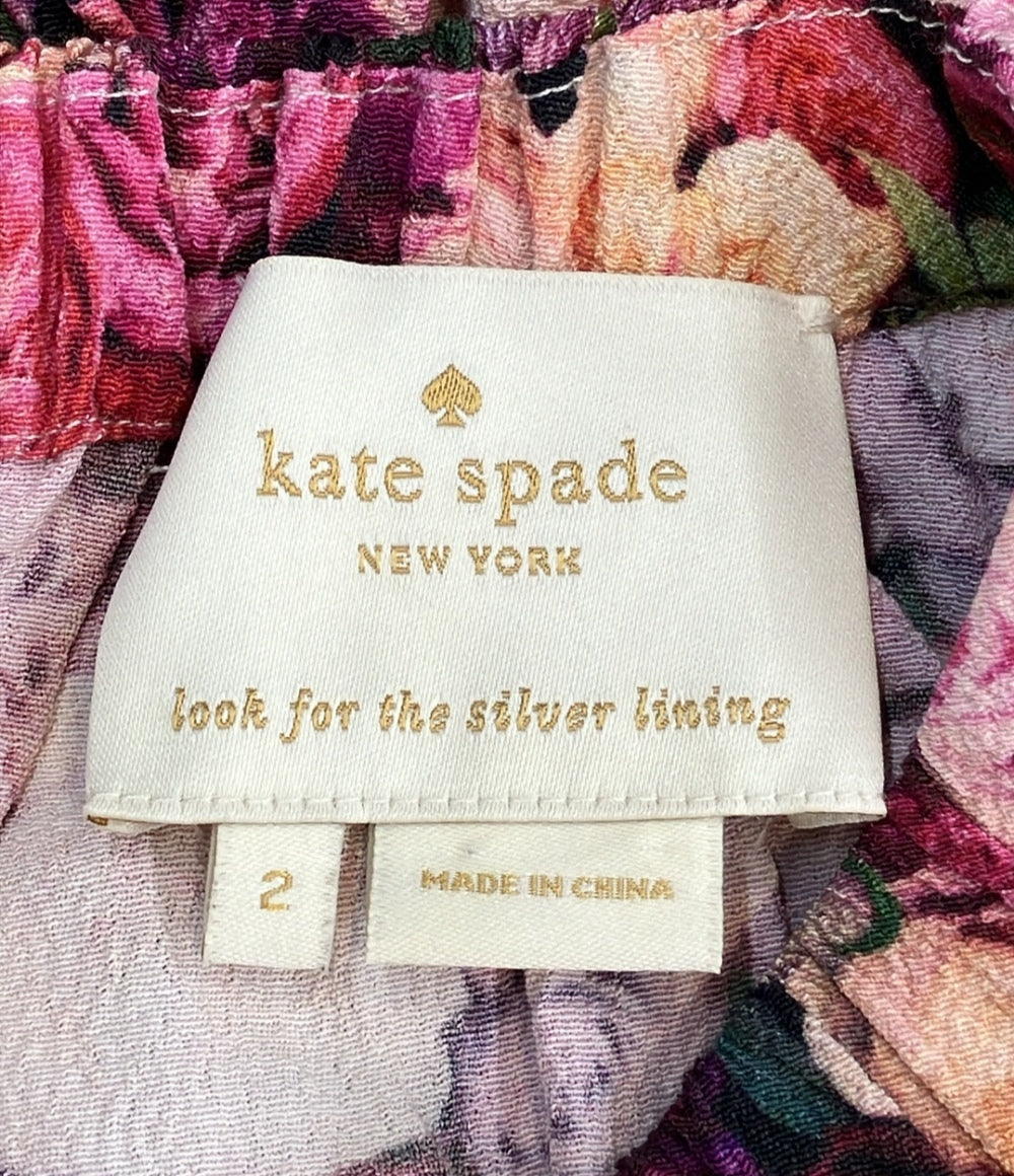 美品 ケイトスペード ノースリーブワンピース 花柄 レディース SIZE 2 (M) Kate Spade