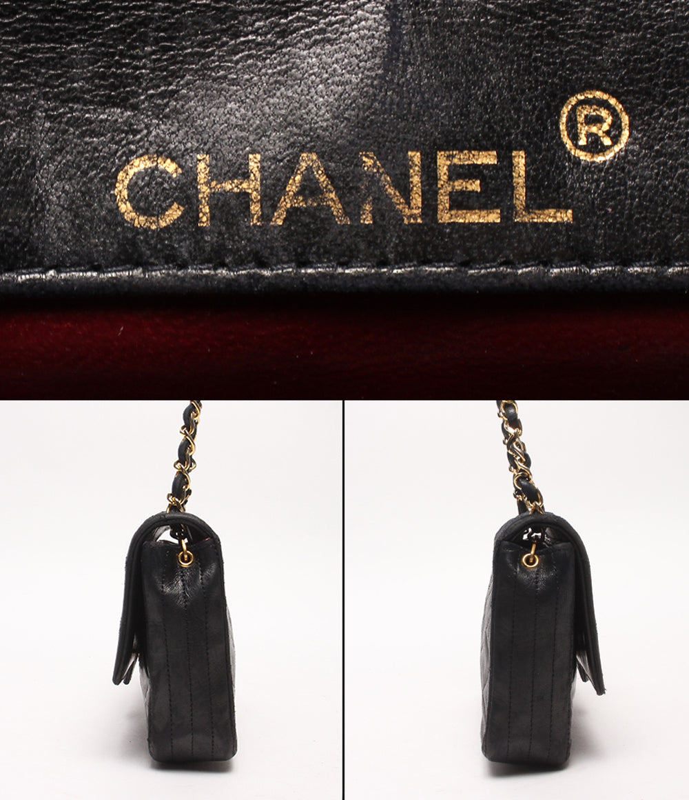 CHANEL チェーンショルダーバッグ ゴールド金具 シングルチェーン シングルフラップ デカココ マトラッセ レディース シャネル