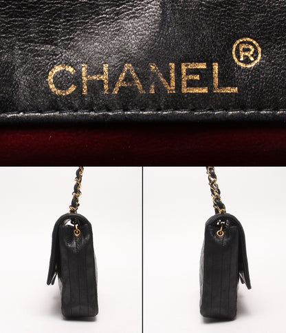 CHANEL チェーンショルダーバッグ ゴールド金具 シングルチェーン シングルフラップ デカココ マトラッセ レディース シャネル