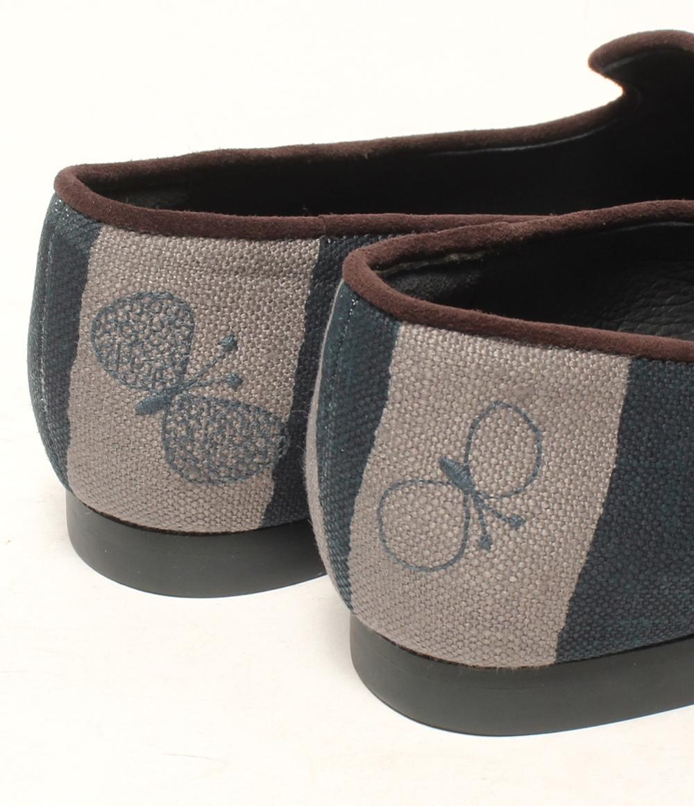 美品 ミナペルホネン フラットシューズ aurinko ads7653 レディース SIZE 22.5 (XS) mina perhonen