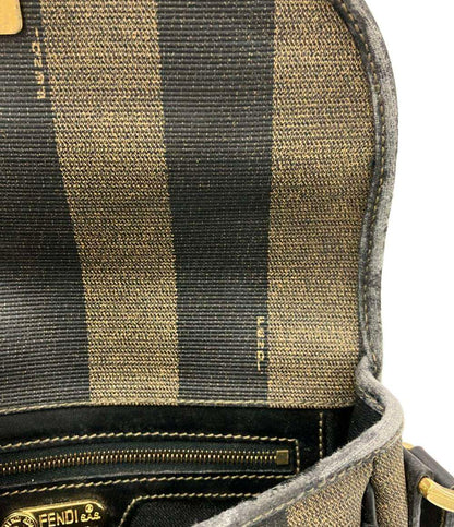 訳あり FENDI ショルダーバッグ ストライプ柄 レディース フェンディ