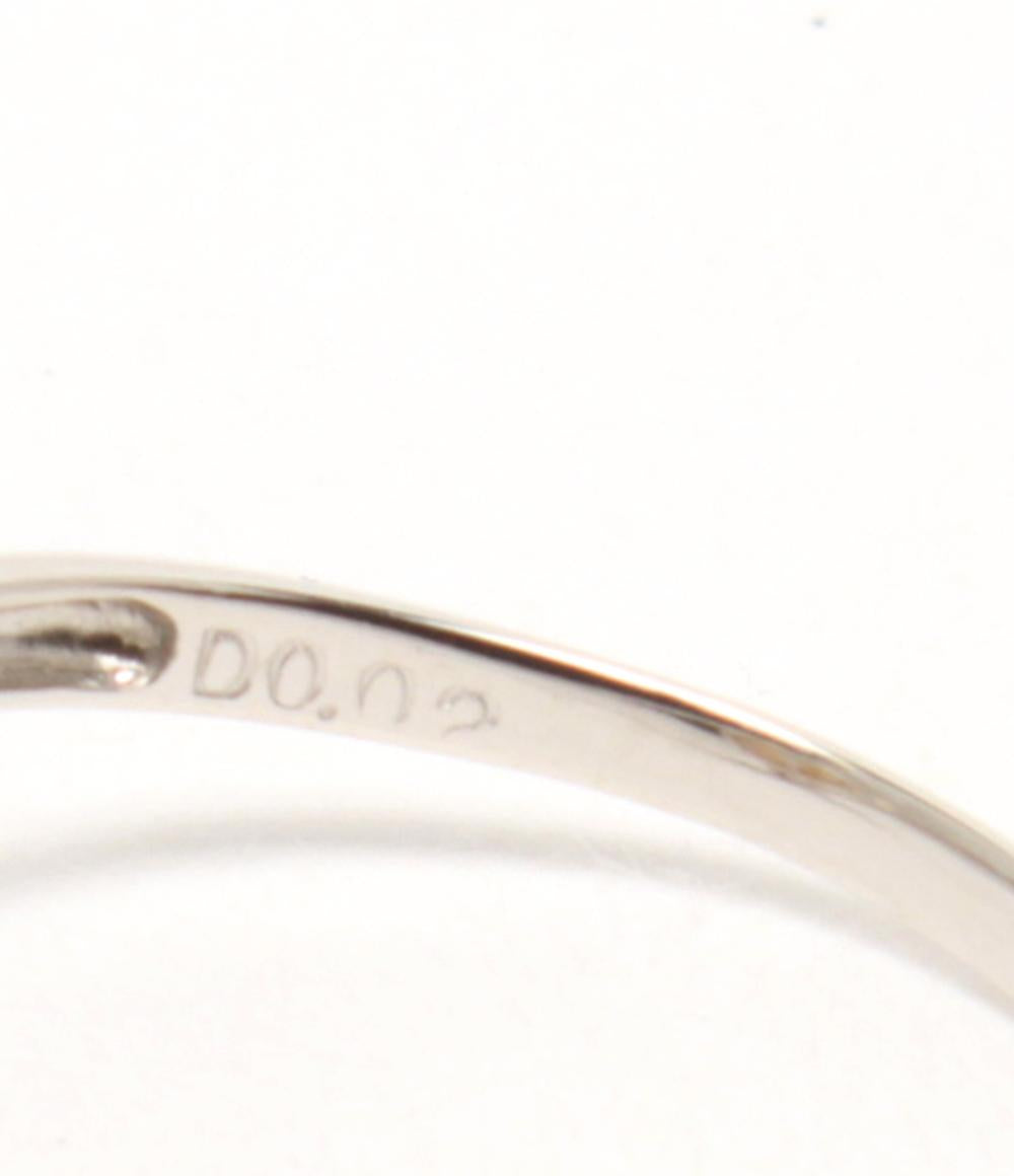 美品 リング 指輪 Pt900 パール 8.5mm ダイヤ 0.02ct レディース SIZE 19号