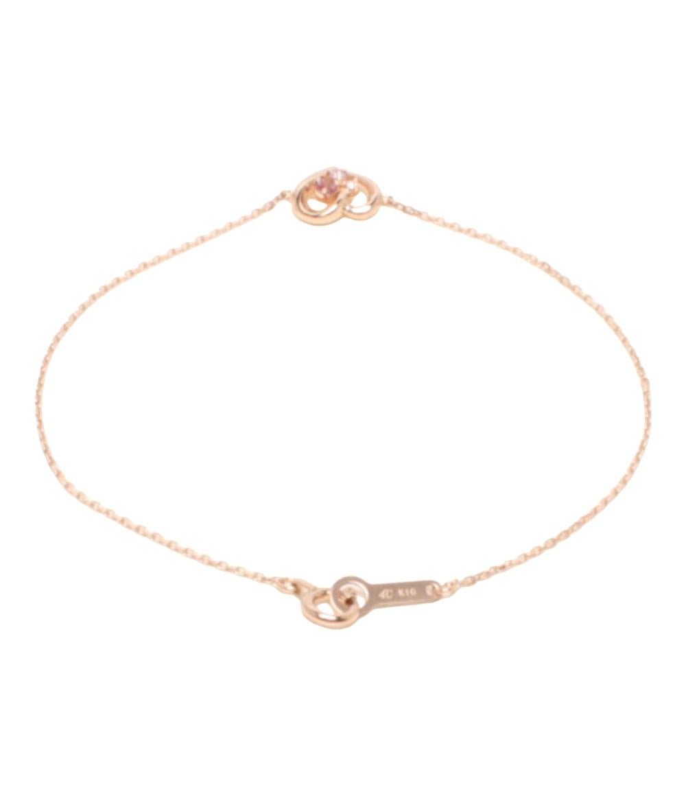 美品 4℃ ブレスレット K10 ハートモチーフ ピンクトルマリン レディース ヨンドシー