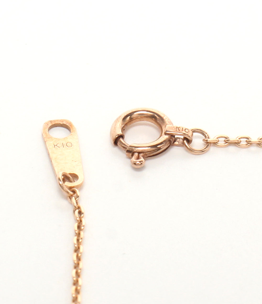 美品 IMPRESSE ネックレス K10 ダイヤ 0.01ct 王冠モチーフ クロス