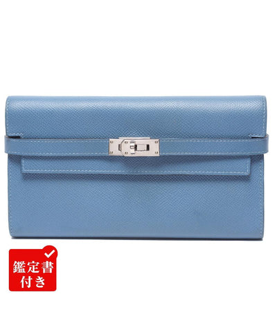 HERMES 長財布 C刻印 シルバー金具 ヴォーエプソン ケリーウォレット レディース エルメス