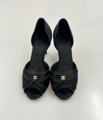 CHANEL オープントゥパンプス サテン ココマーク レディース SIZE 36 C (23.5cm) シャネル