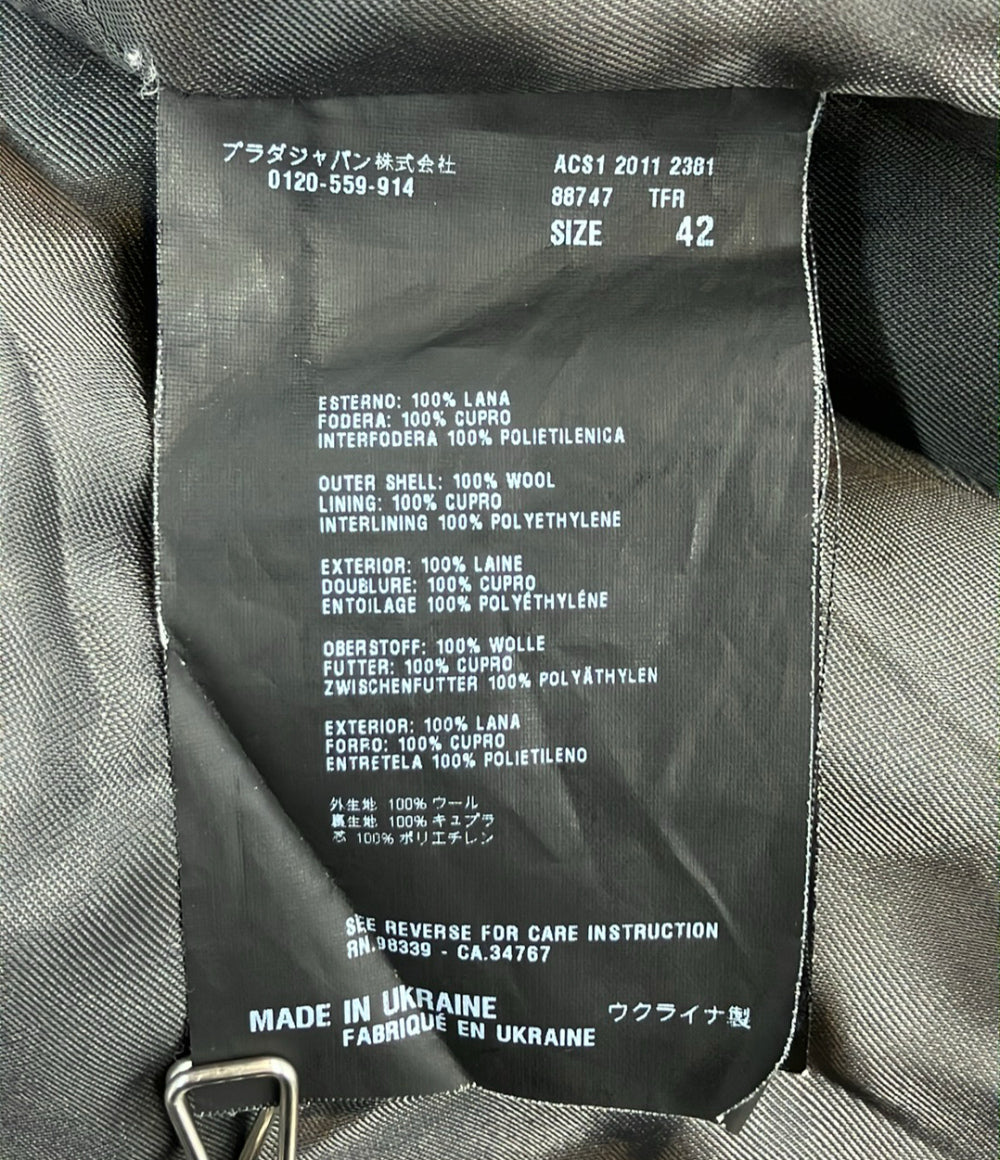 PRADA ウール フーデッド ピーコート 88747 レディース SIZE 42 プラダ