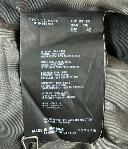 PRADA ウール フーデッド ピーコート 88747 レディース SIZE 42 プラダ