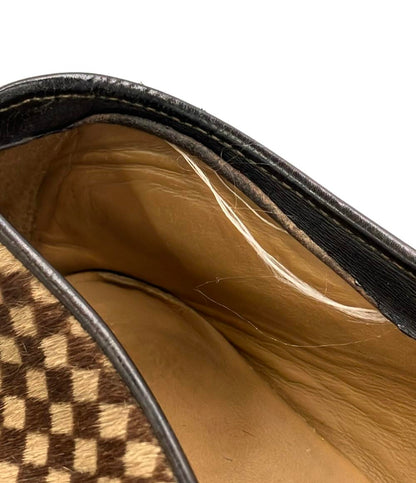 LOUIS VUITTON スクエアトゥスリッポン ハラコ ダミエソバージュ メンズ SIZE 6.5 (S) ルイ・ヴィトン