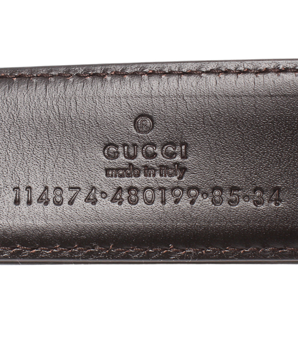 GUCCI ベルト インターロッキング GGキャンバス 114874 480199 85 34 メンズ グッチ