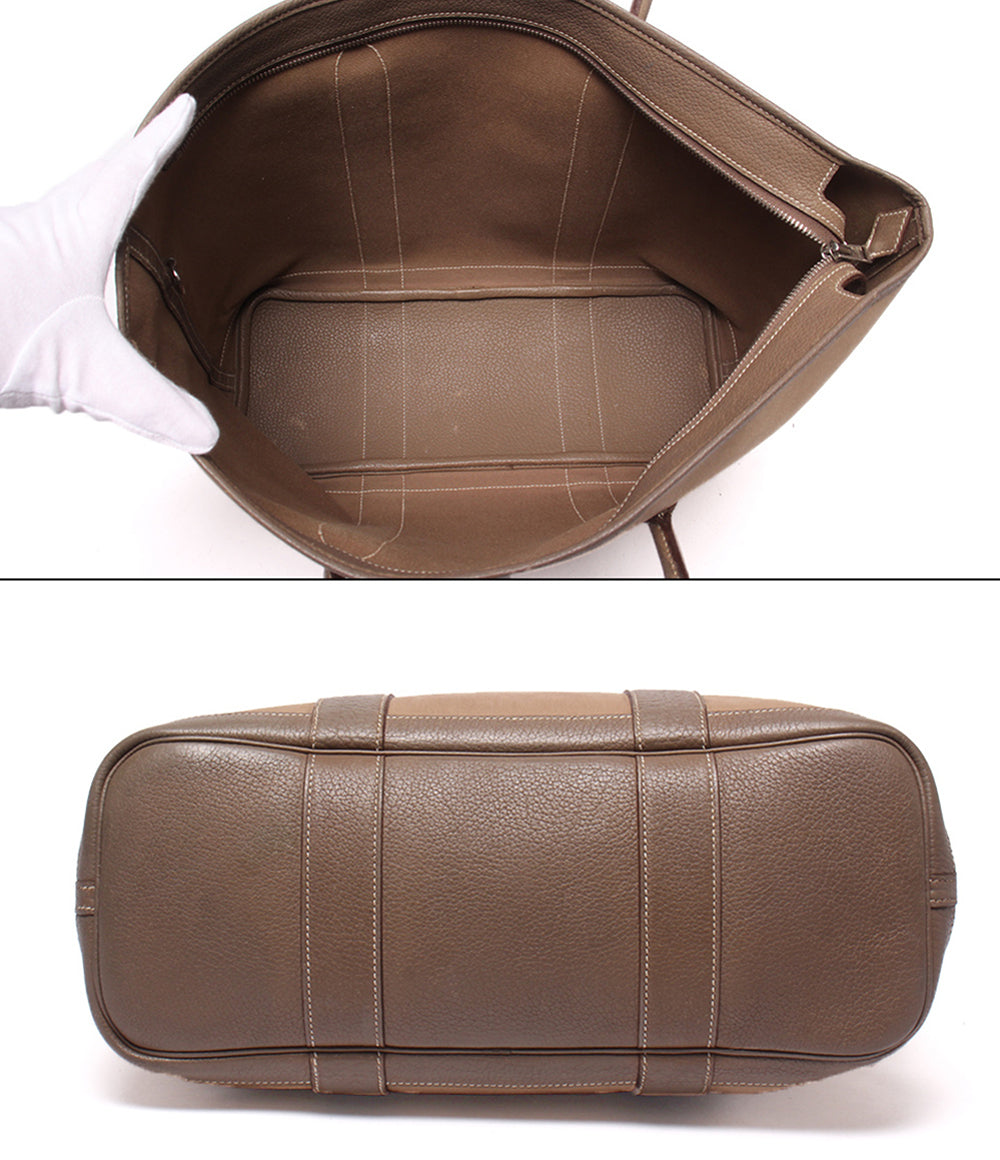 HERMES トートバッグ ショルダーバッグ 肩掛け シルバー金具 ▢M刻印 トワルオフィシエ ガーデンジップ MM レディース エルメス