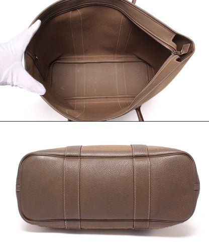 HERMES トートバッグ ショルダーバッグ 肩掛け シルバー金具 ▢M刻印 トワルオフィシエ ガーデンジップ MM レディース エルメス