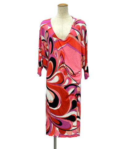 Emilio Pucci 長袖ワンピース 幾何学模様 22RL30 レディース SIZE 44 (L) エミリオ・プッチ