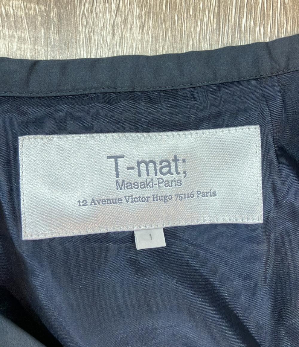 T-mat Masaki-Paris ノースリーブワンピース ビッグセーラーカラー ティアードデザイン フロントポケット ノースリーブ・ティアードワンピース