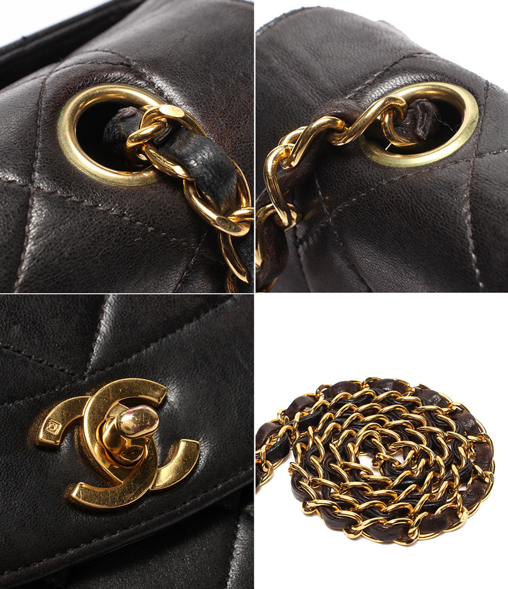 CHANEL チェーンショルダーバッグ 肩掛け ゴールド金具 マトラッセ ダイアナ25 シングルチェーン シングルフラップ 4番台 A01165 レディース シャネル