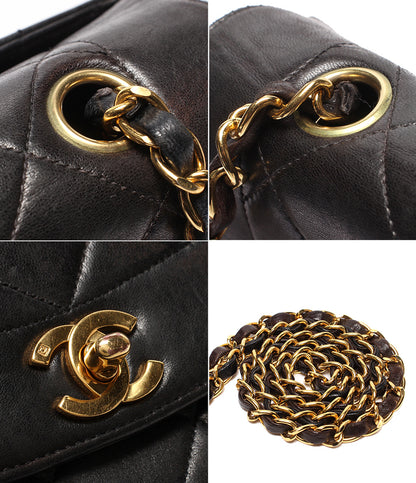 CHANEL チェーンショルダーバッグ 肩掛け ゴールド金具 マトラッセ ダイアナ25 シングルチェーン シングルフラップ 4番台 A01165 レディース シャネル