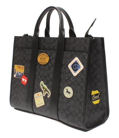 美品 コーチ 2wayトートバッグ ショルダーバッグ 斜め掛け シグネチャー CBF12 メンズ COACH