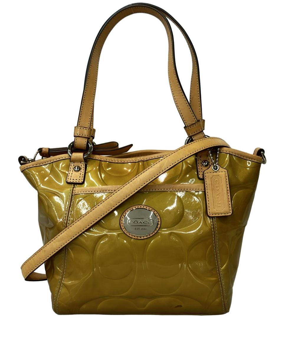 COACH 2WAYハンドバッグ ショルダーバッグ エナメル シグネチャー F20096 レディース コーチ