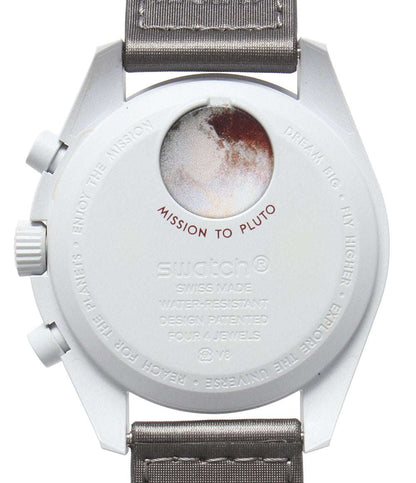 美品 OMEGA Swatch 腕時計 Mission to Pluto バイオセラミック ムーンスウォッチ クオーツ ホワイト SO33M101 メンズ オメガ スウォッチ