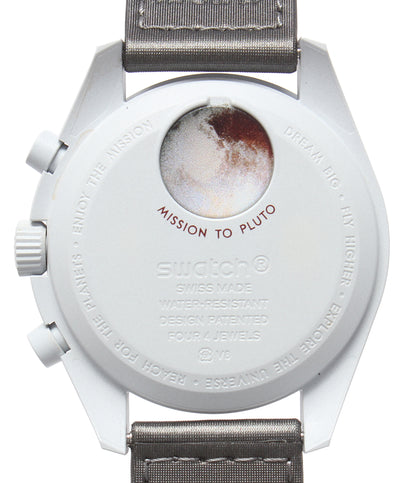 美品 OMEGA Swatch 腕時計 Mission to Pluto バイオセラミック ムーンスウォッチ クオーツ ホワイト SO33M101 メンズ オメガ スウォッチ