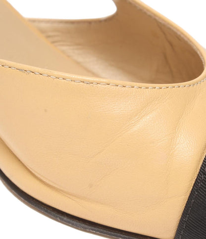 CHANEL スリングバックパンプス バイカラー ココマーク チャンキーヒール G31318 レディース SIZE 38 (25cm) シャネル