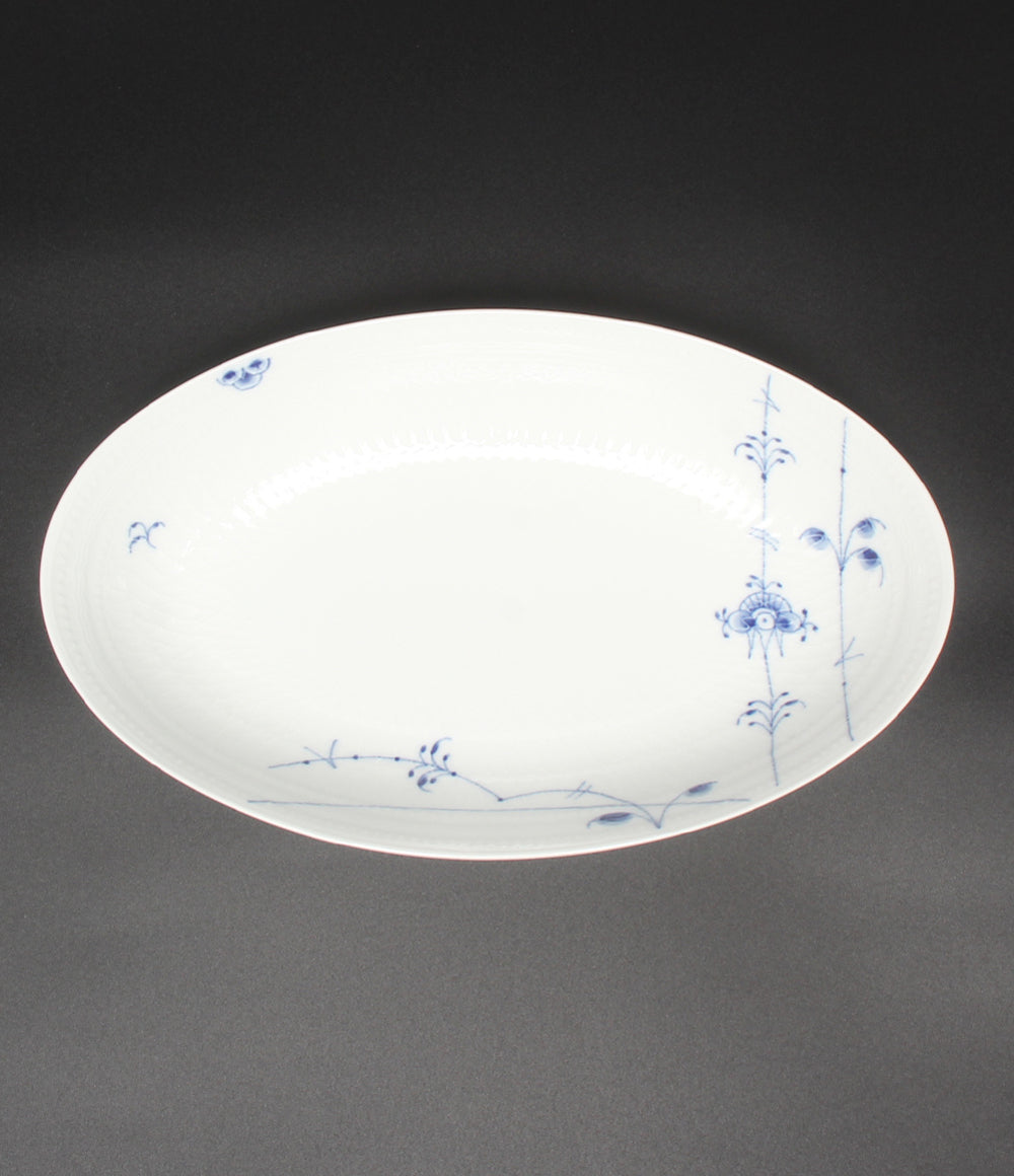 美品 Royal Copenhagen オーバルディッシュ 皿 27cm ブルーパルメッテ ロイヤルコペンハーゲン