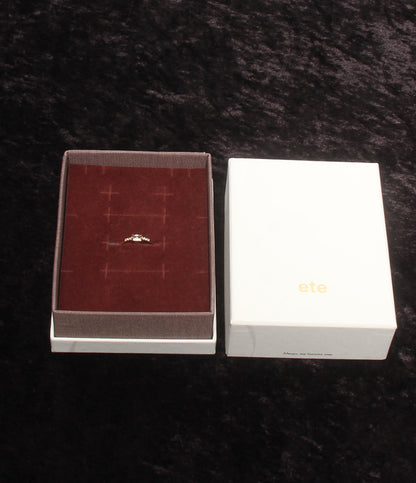 美品 ete リング 指輪 K10 ムーンストーン ホワイトトパーズ レディース SIZE 7号 エテ