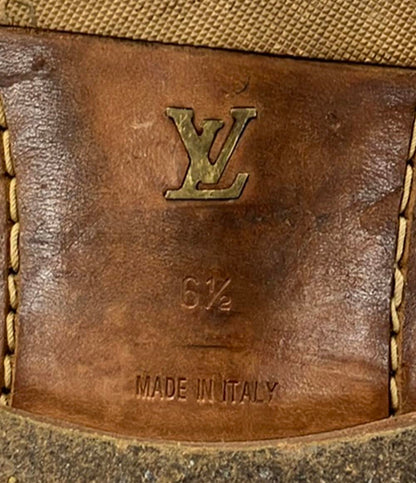 ルイ・ヴィトン スリッポン ローファー スクエアトゥ ダミエ ハラコ BA0052 メンズ SIZE 6 1/2 (S) LOUIS VUITTON