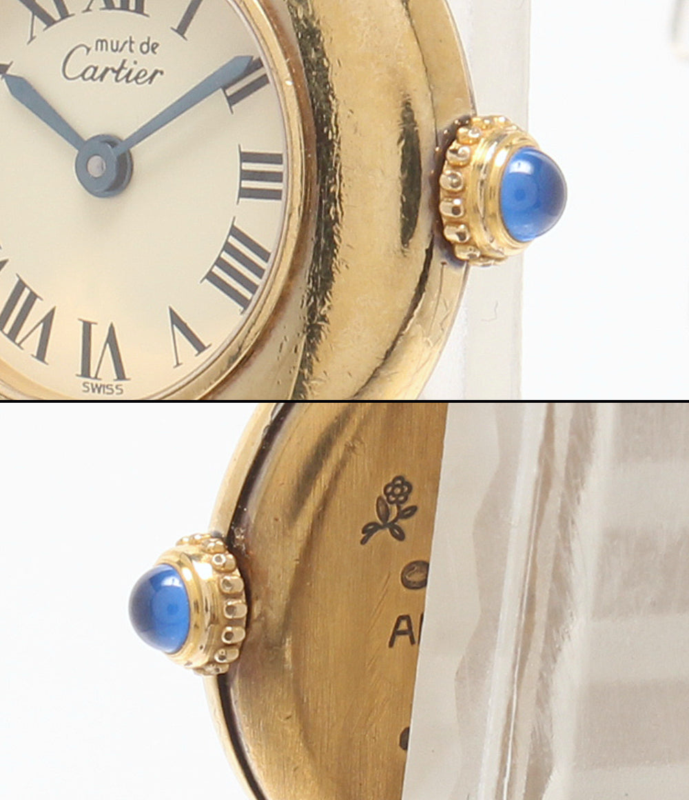 Cartier 腕時計 925 マストコリゼ ヴェルメイユ クオーツ ホワイト W590002 レディース カルティエ