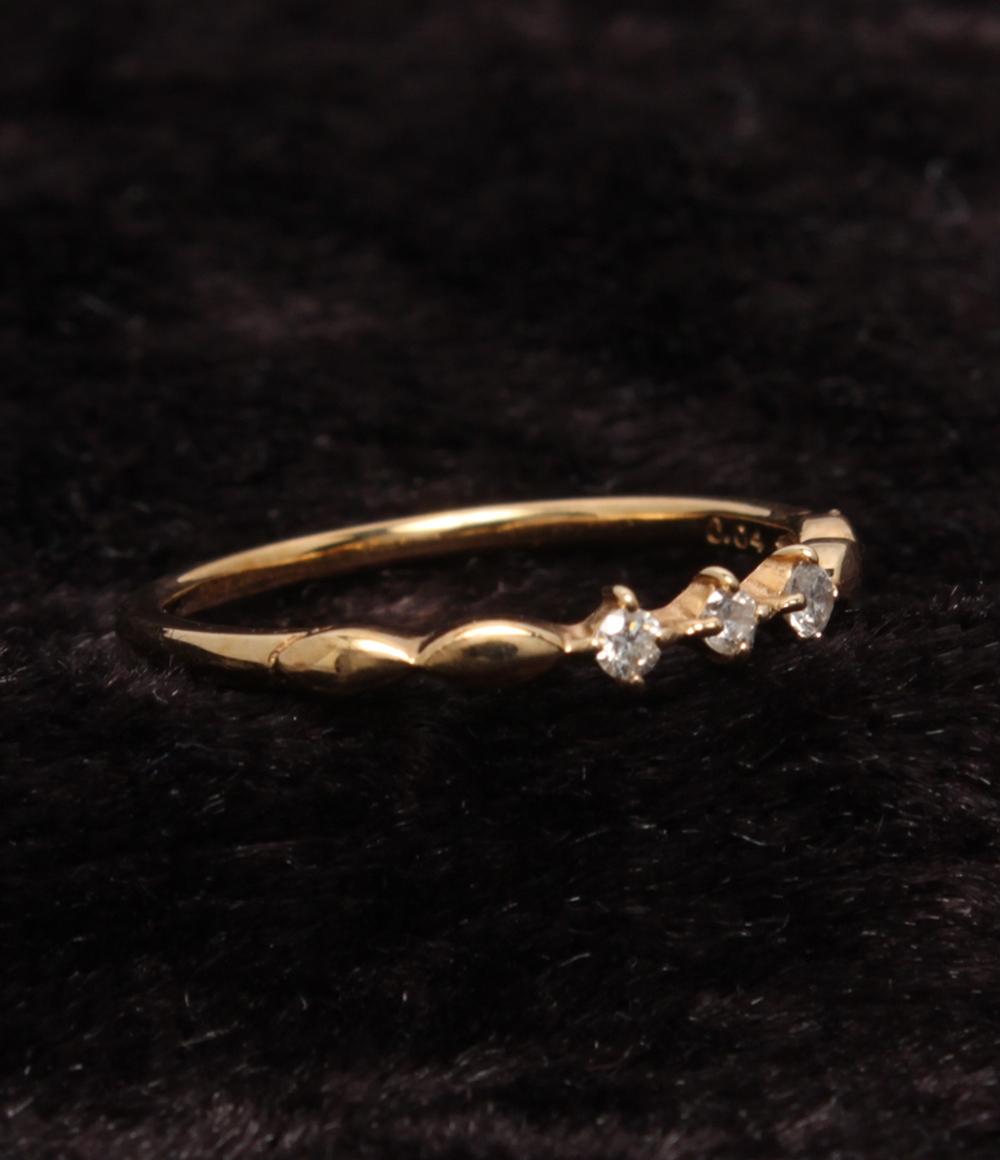 美品 エテ ピンキーリング 指輪 K10 ダイヤ 0.04ct レディース