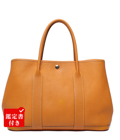 HERMES トートバッグ ハンドバッグ □P刻印 シルバー金具 ガーデンパーティPM 36 トリヨンクレマンス レディース エルメス
