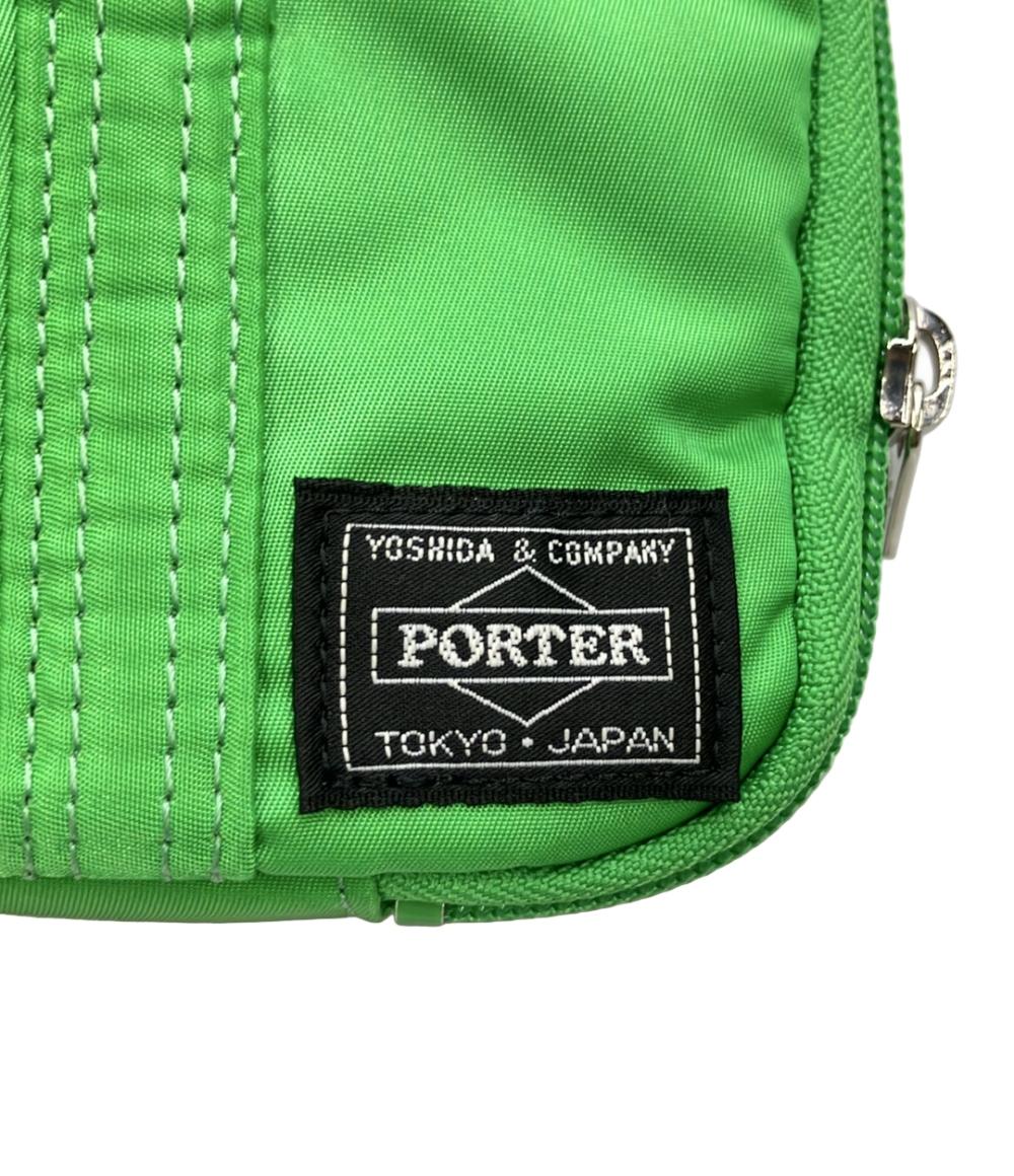 希少✨　PORTER　ボディバッグ　グリーン　レザー　斜め掛け　ロゴ型押し　レア アリゾナレザー／ボディバッグ[nouki1] ｜革鞄・革小物のPORCO ROSSO