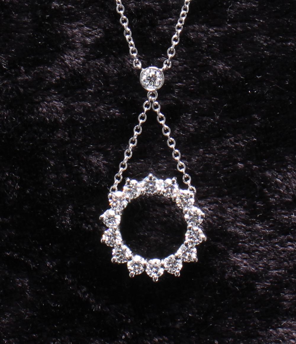美品 ティファニー ネックレス オープンサークル Pt950 ダイヤモンド レディース TIFFANY&Co.