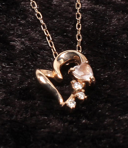 美品 Samantha Tiara ネックレス K7 ローズクオーツ ハートモチーフ レディース サマンサティアラ