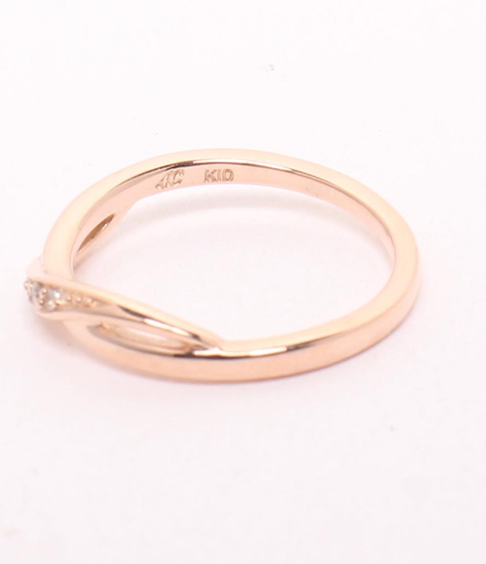 美品 4℃ リング 指輪 K10 ダイヤ レディース SIZE 6号 ヨンドシー