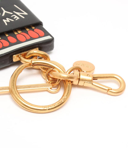 美品 Kate Spade バッグチャーム キーリング キーホルダー レザー マッチ箱モチーフ レディース ケイトスペード